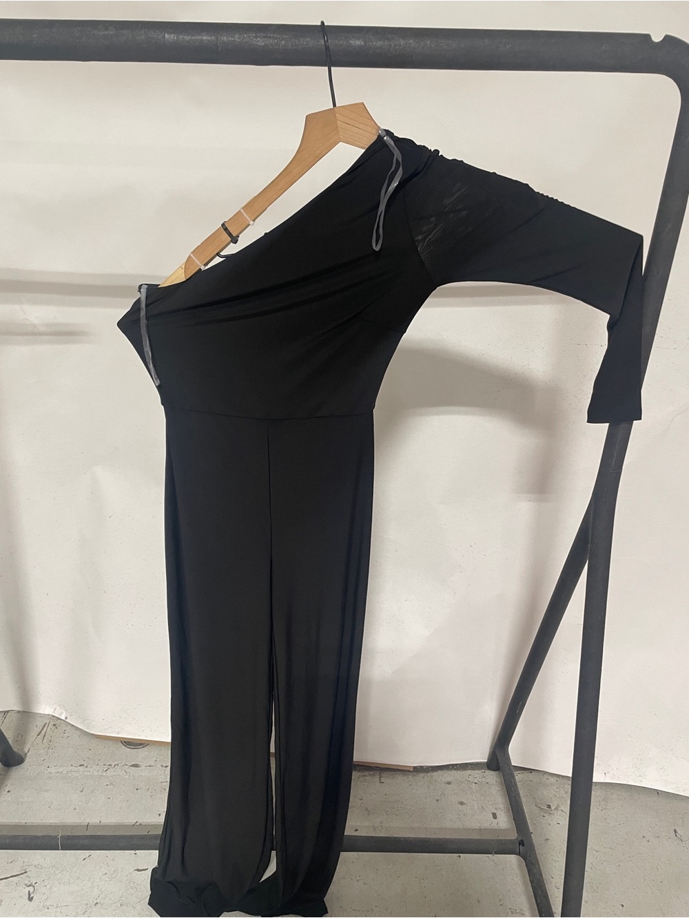 Windsor Black One-Shoulder Wide-Leg Jumpsuit